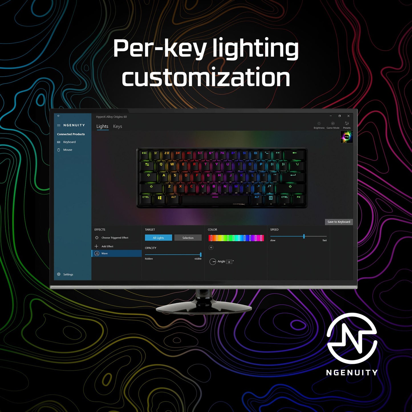 HyperX 60 Alloy Origins AQU Gaming Keyboard