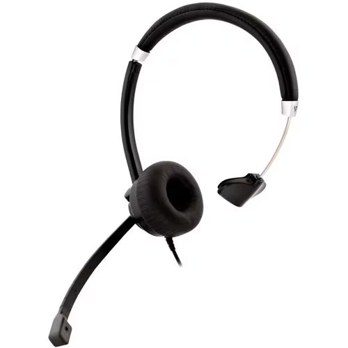 V7 HA401 Deluxe Wired 3.5mm Mono Headset with Boom Mic