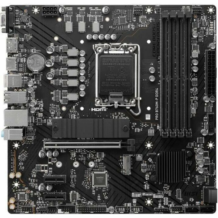 MSI Pro PRO B760M-P DDR4 Gaming Desktop Motherboard - Intel B760 Chipset - Socket LGA-1700 - Mini ATX