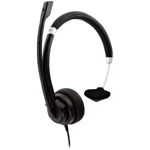 V7 HA401 Deluxe Wired 3.5mm Mono Headset with Boom Mic