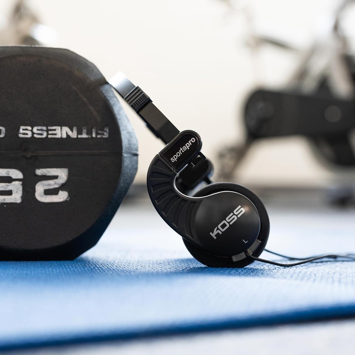Koss SportaPro On-Ear Stereo Headphones, 3.5mm Plug, Lightweight, Unique Folding Design, Black