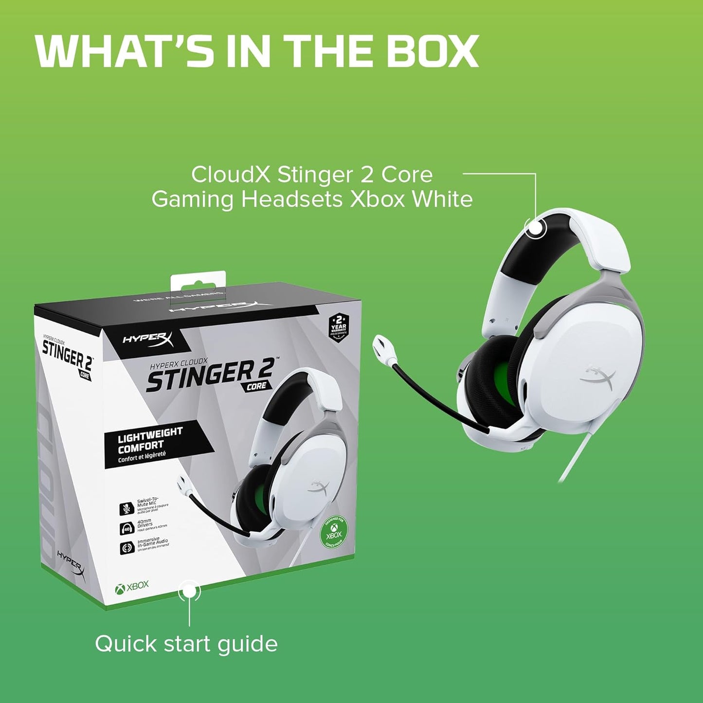 HyperX CloudX Stinger 2 Core - Gaming Headset for Xbox