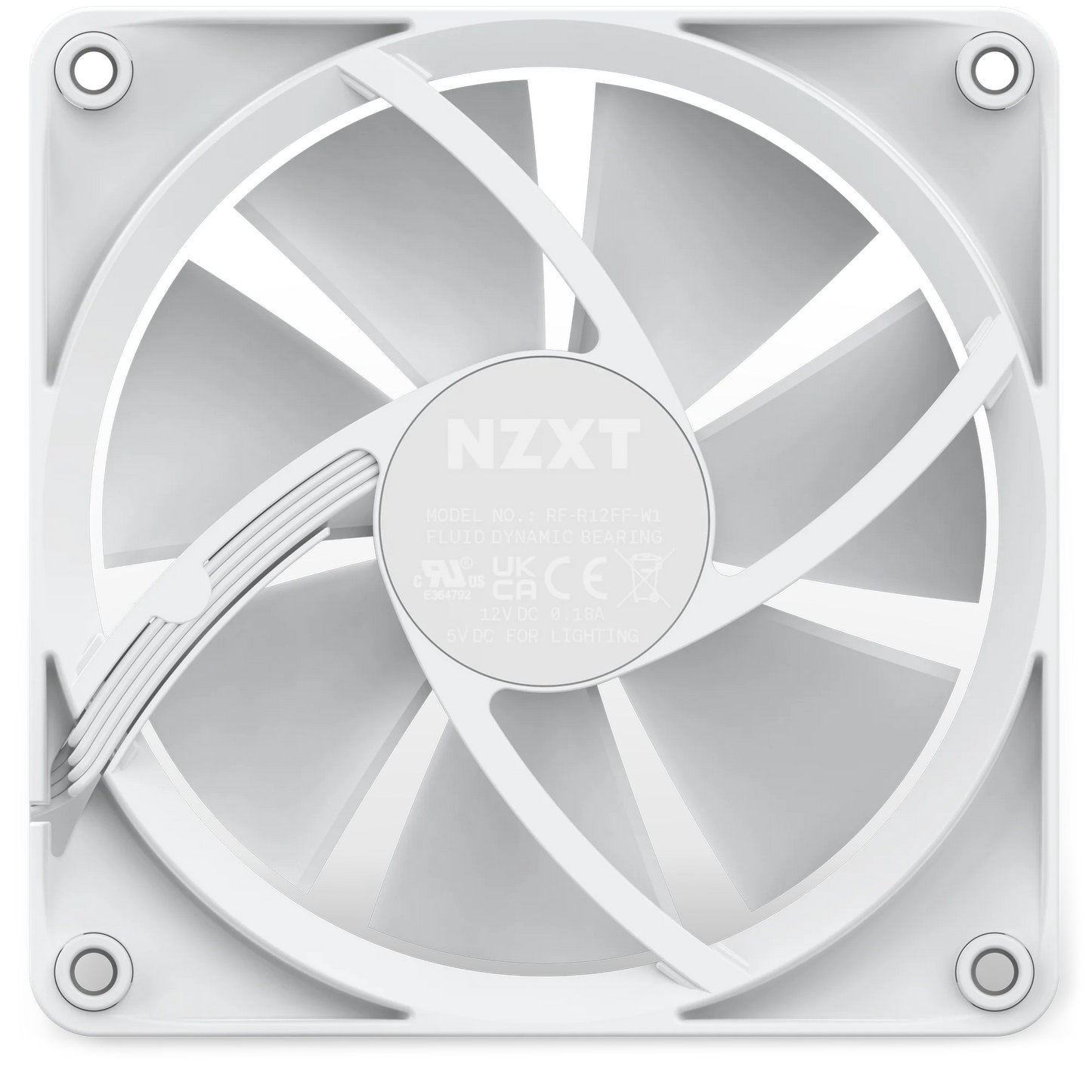 NZXT F120 RGB 120mm PC Fan (White)