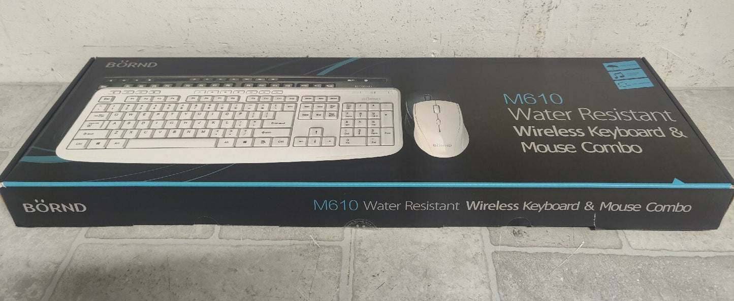 Bornd Wireless Keyboard & Mouse Combo, White