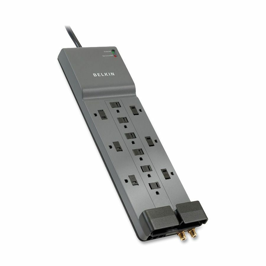 Belkin 12-Outlet Home/Office Surge Protector - 8 foot Cable - Black - 3780 Joules