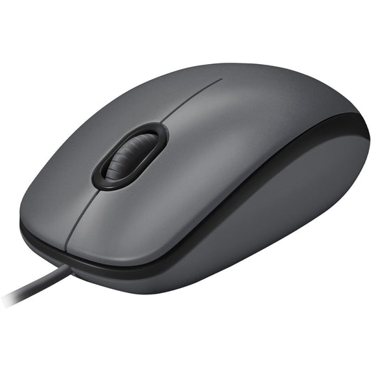 Logitech M100 Wired USB Mouse, 3-Buttons,1000 DPI Optical Tracking, Ambidextrous, Compatible with PC, Mac, Laptop, Black/Gray