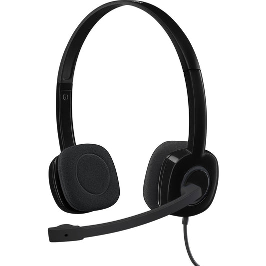 Logitech H151 Stereo Headset with Rotating Boom Mic (Black) - Stereo