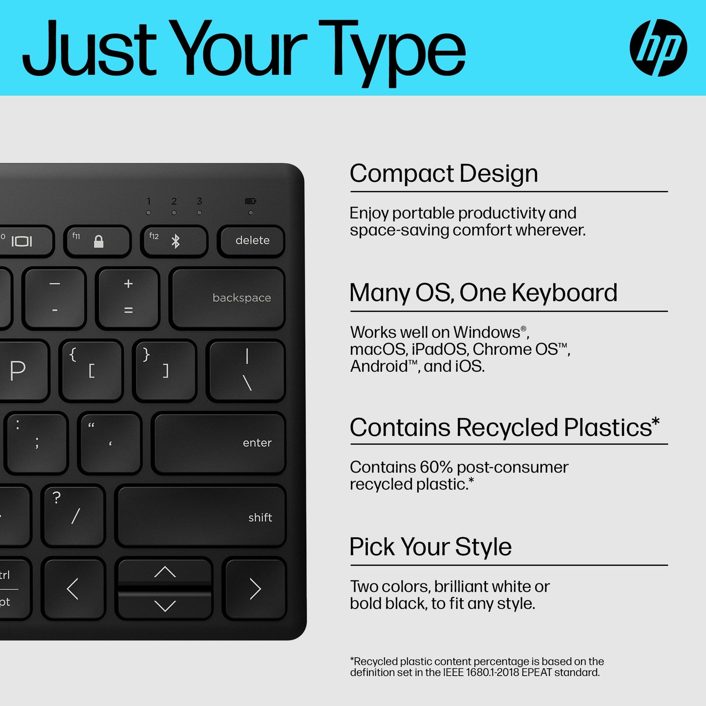 HP 350 Compact Multi-Device Bluetooth Keyboard