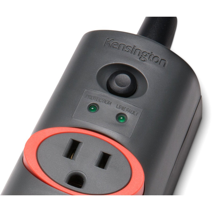 Kensington SmartSockets Surge Strip, 370 Joules, 6' Cord, 6 Power & 1 Phone Outlet, Color Coded