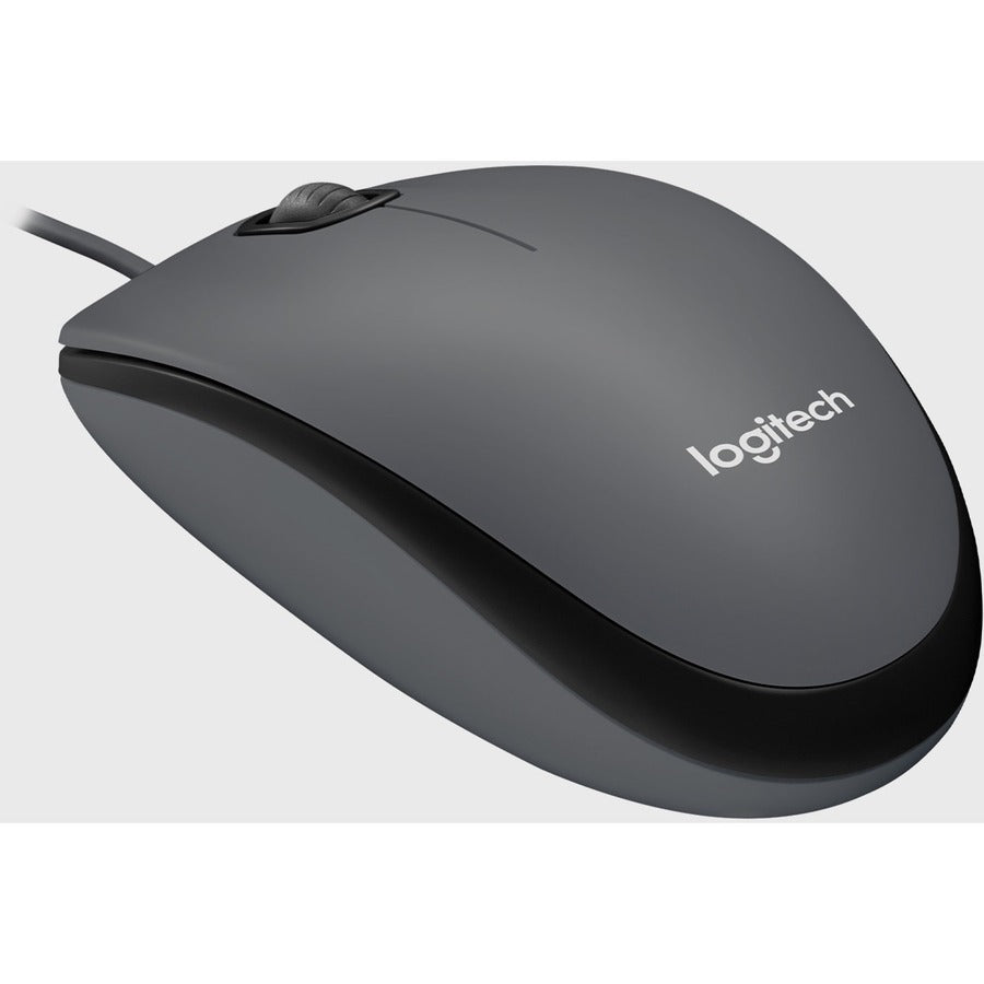 Logitech M100 Wired USB Mouse, 3-Buttons,1000 DPI Optical Tracking, Ambidextrous, Compatible with PC, Mac, Laptop, Black/Gray