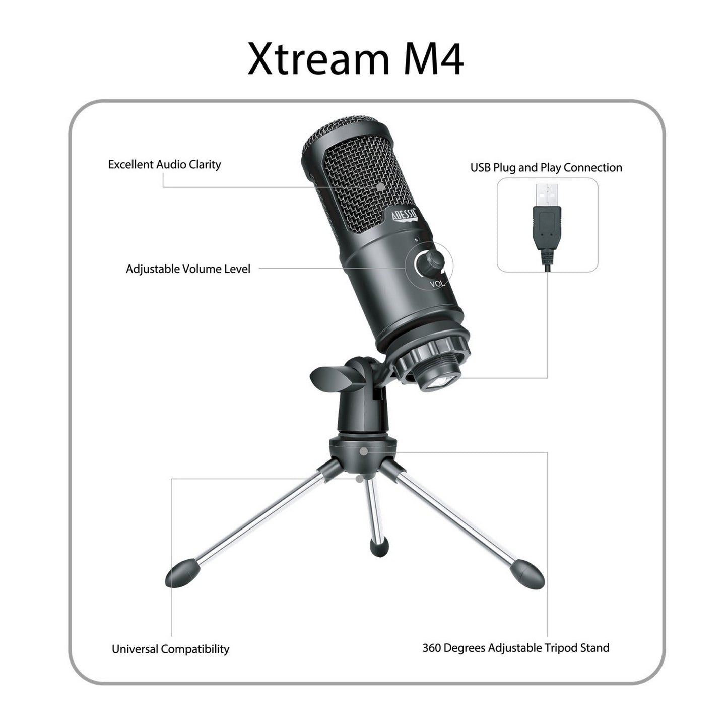 Adesso M4 Wired Condenser Microphone