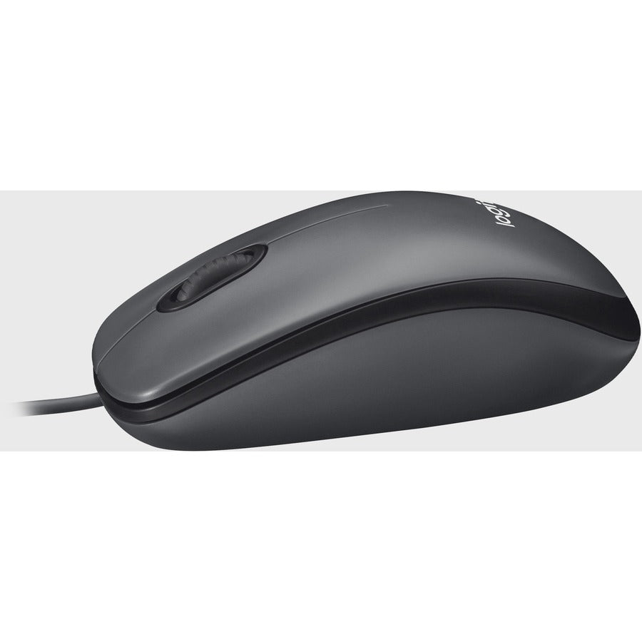 Logitech M100 Wired USB Mouse, 3-Buttons,1000 DPI Optical Tracking, Ambidextrous, Compatible with PC, Mac, Laptop, Black/Gray