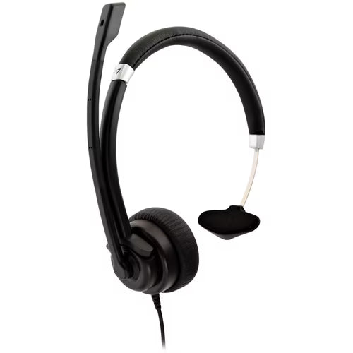 V7 HU411 Deluxe Wired USB Mono Headset with Boom Mic