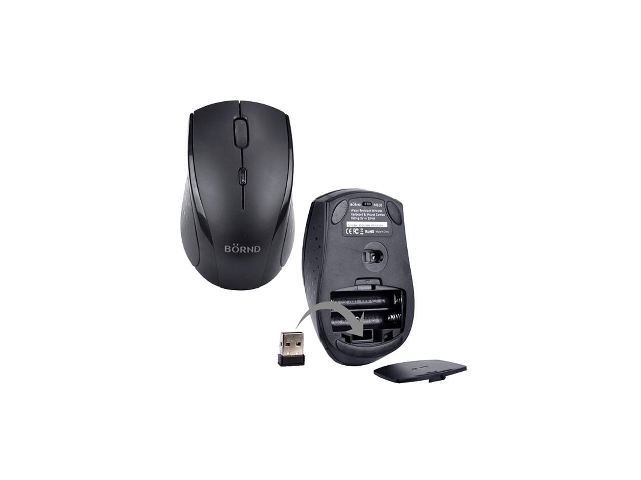 Bornd Wireless Keyboard & Mouse Combo, Black