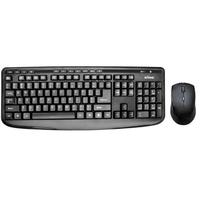 Bornd Wireless Keyboard & Mouse Combo, Black